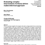 Evaluating complex interventions: A theory-driven realist-informed approach