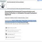 Promoting Environmental Communication and Policy Formation: A Utilization-Focused Evaluation Approach, Environmental Communication